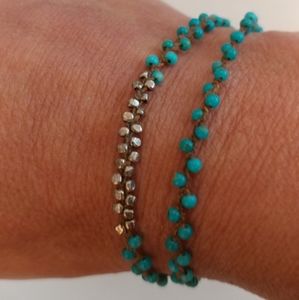 Chan Luu Silver and Turquoise Bead Necklace